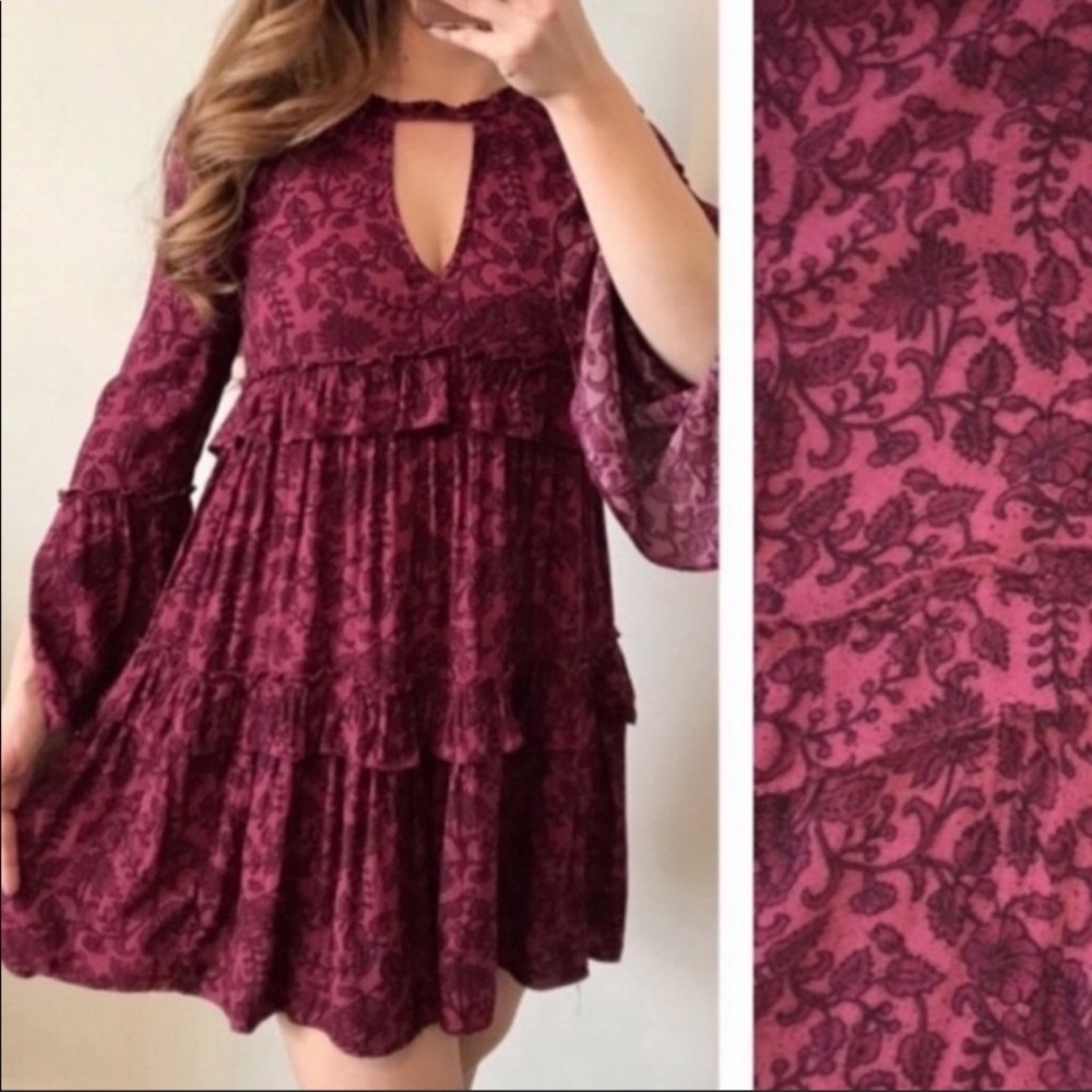 AMERICAN EAGLE Boho Peasant Tier Ruffle Dress Women’s Small
